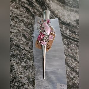 Eclectic Treasures Silver and Pink Hair Clip